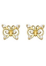 charming itty-bitty butterfly stud earrings for babies and children